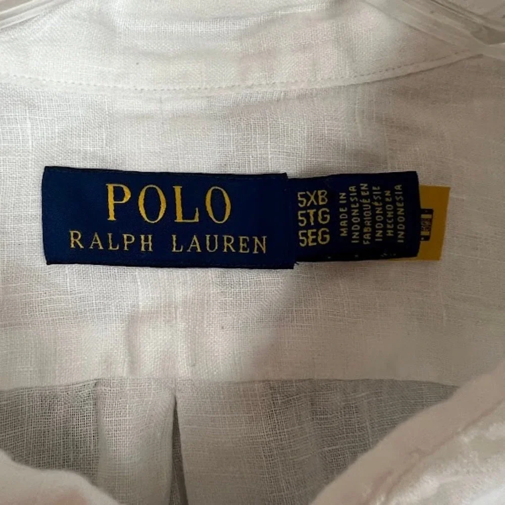 Polo Ralph Lauren 100% Linen Short Sleeve Button Down Shirt Mens 5XB White
